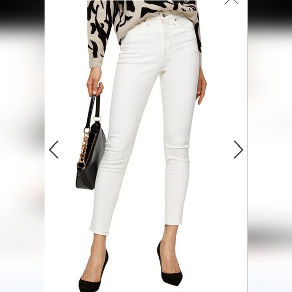 NWT TopShop JAMIE HIGH WAIST ANKLE SKINNY JEANS IN WHITE Sz W24(0)L28 - Picture 3 of 9